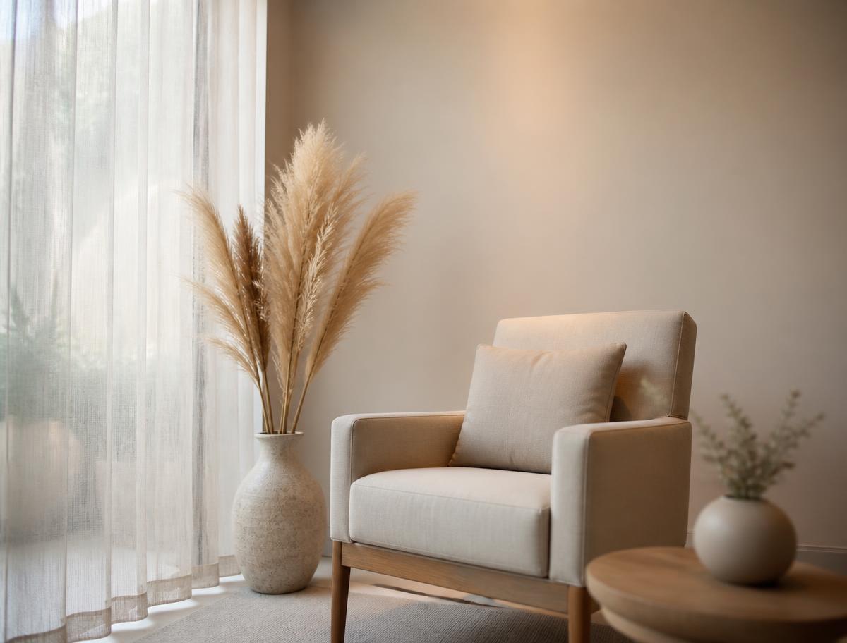 Calm waiting corner at the NAS Beauty clinic in Northampton